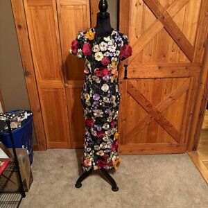 Womens Shein Floral Elegant Floral Midi Dress Size Small